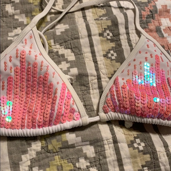 Victoria’s Secret bikini white with pink sequins - Picture 3 of 5
